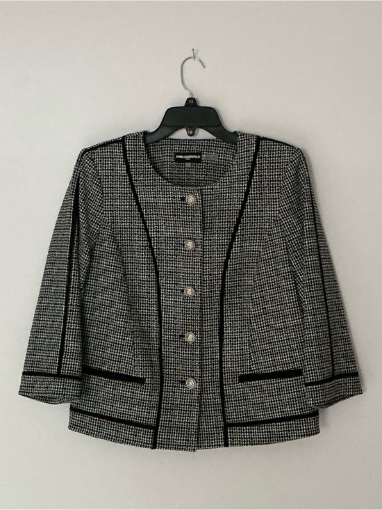 Karl Lagerfeld Jackets & Blazers - Karl Lagerfeld Black & White Tweed Jacket with Unique Silver Buttons